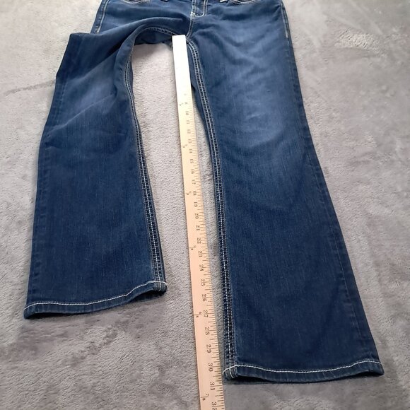 BKE Harper Bootcut Jean Women 33x30.5, Tag 30x31.5 Blue Stretch Thick Stitch - Picture 11 of 15